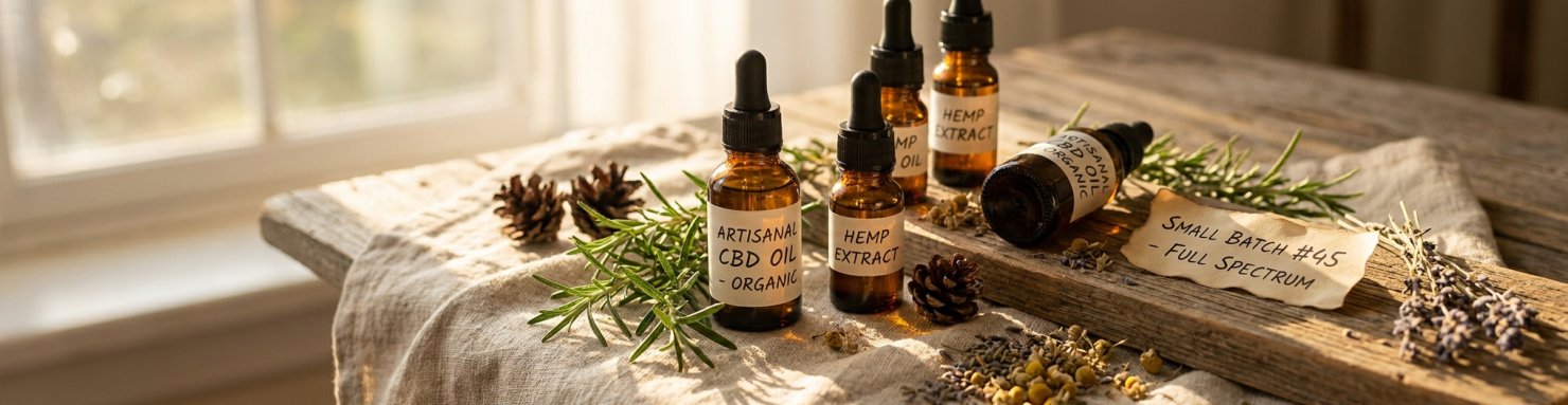 Sélection de produits CBD avec profil terpénique mettant en avant le pinène