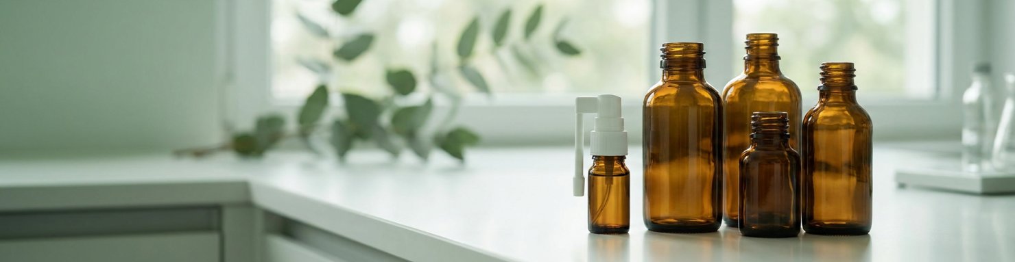 Flacons et spray pharmaceutiques évoquant le Sativex, médicament dérivé du cannabis de GW Pharmaceuticals