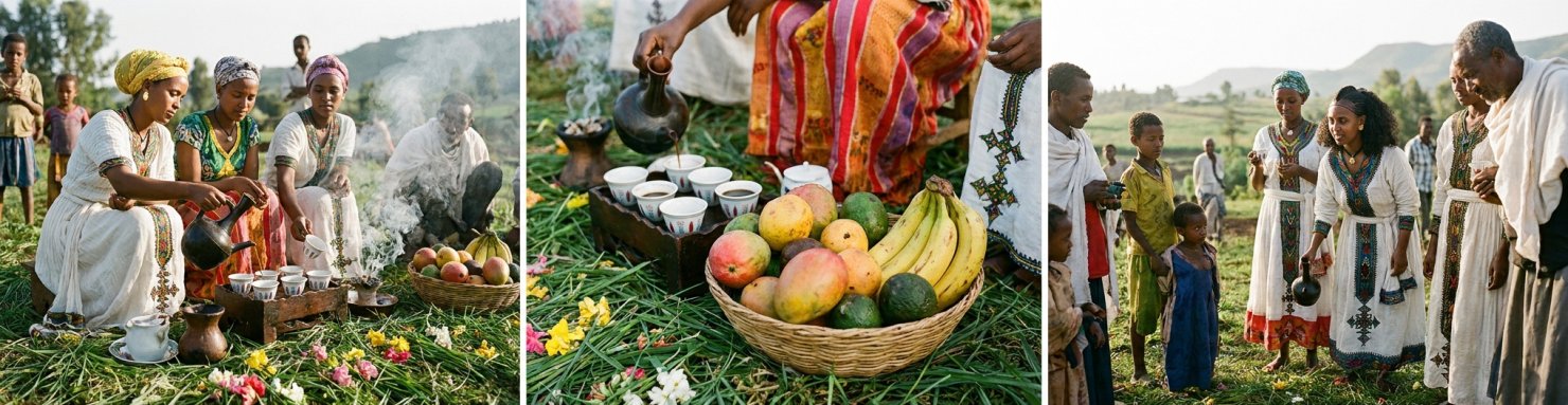 Vie quotidienne ital food café buna communauté rasta à Shashamane Oromia