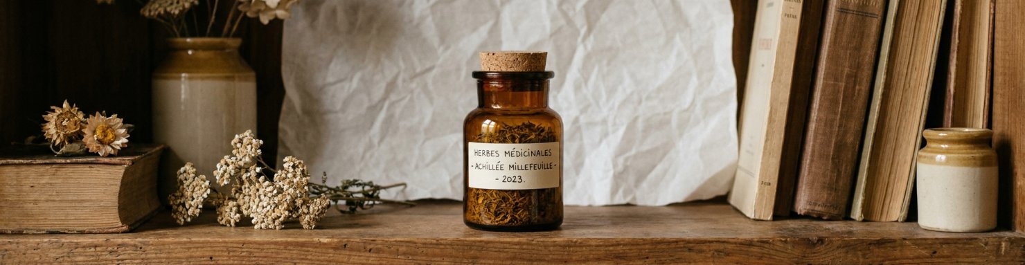 Pot en verre teinté et papier sulfurisé pour la conservation du shatter