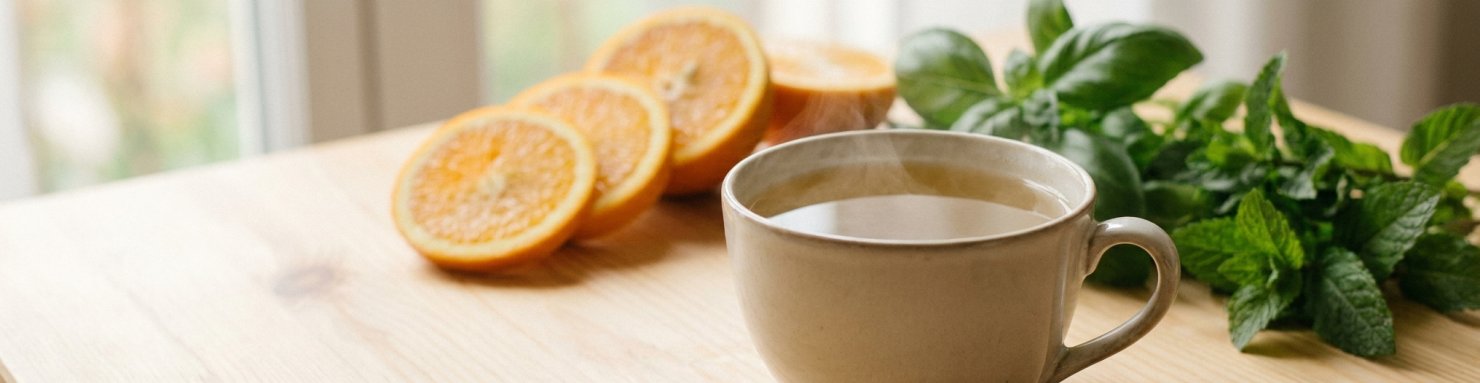 Tisane et aliments doux pour apaiser les symptômes digestifs du sevrage cannabique
