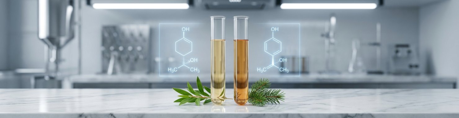 Comparaison alpha-terpinéol et 4-terpinéol structures isomériques et usages