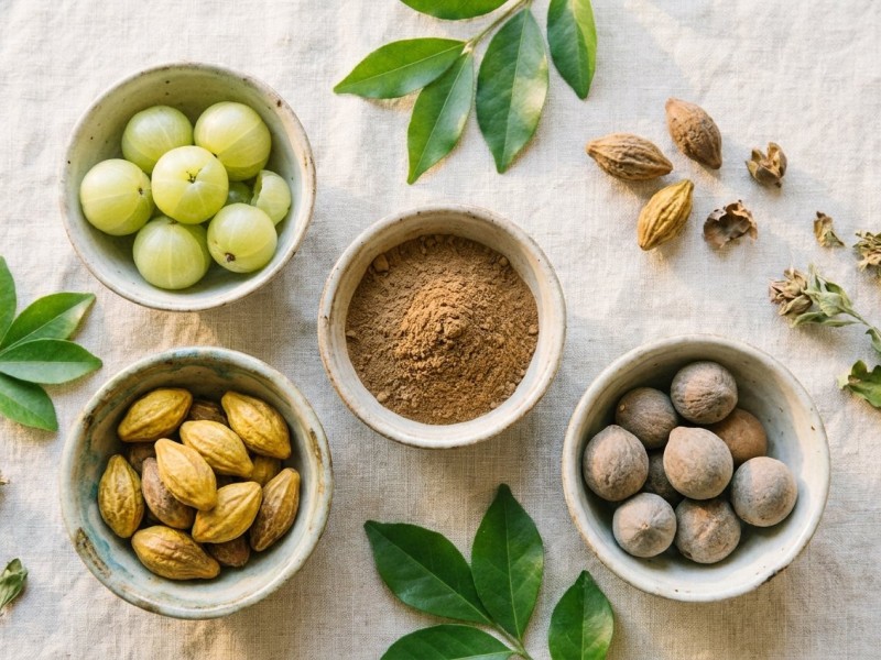 Triphala : les trois fruits de l'ayurvéda, leurs bienfaits attribués, leurs dangers et ce qu'en dit la science